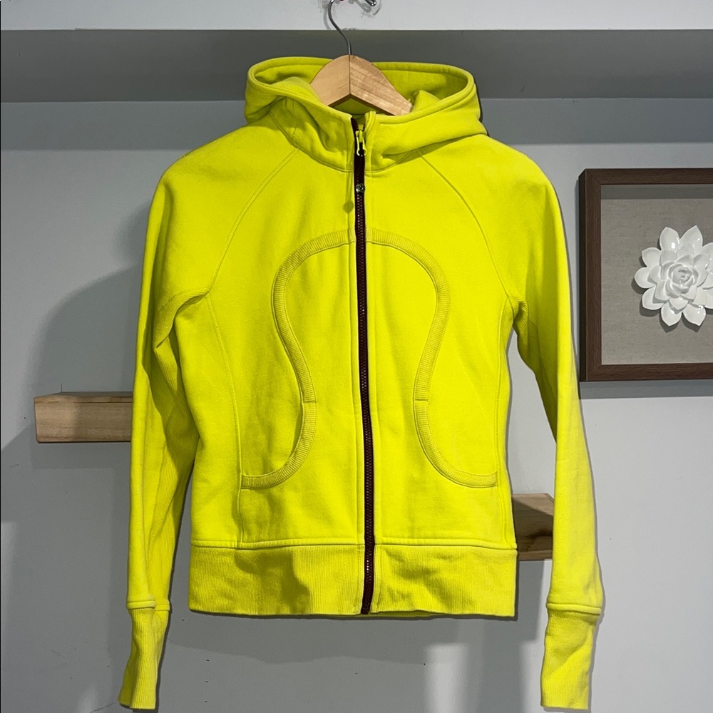 Lululemon vintage scuba hoodie lime green and purple